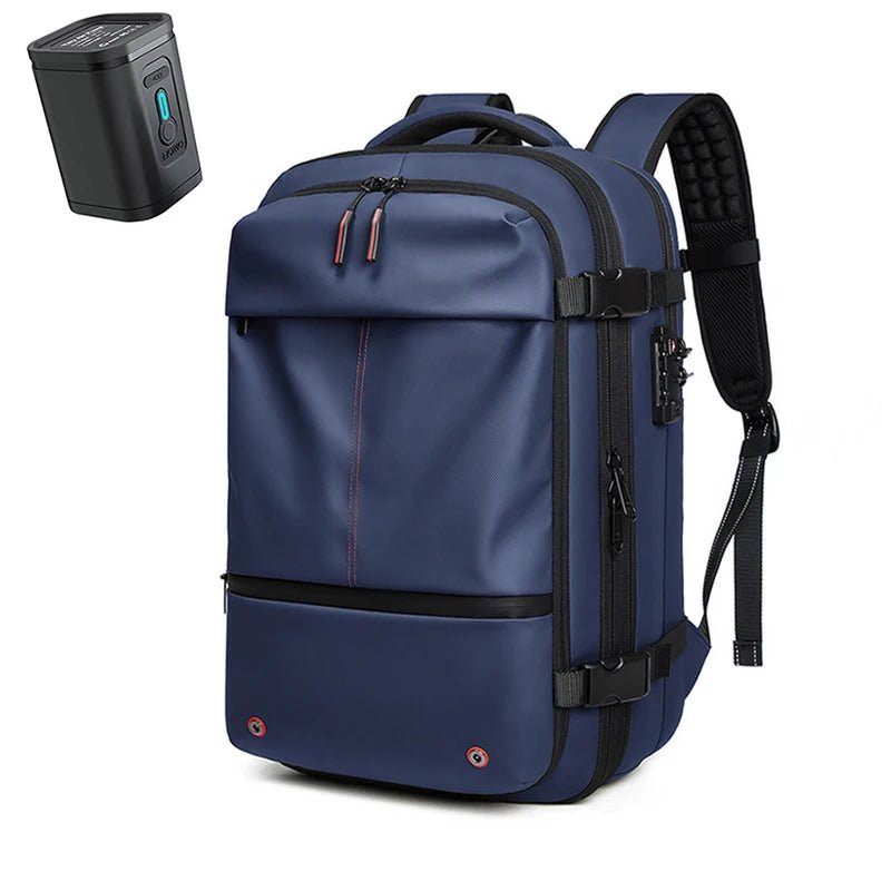 Pure Elegance | 17 Inch Laptop Travel Backpack | Vacuum Compression & Anti-Theft blue-Pumps