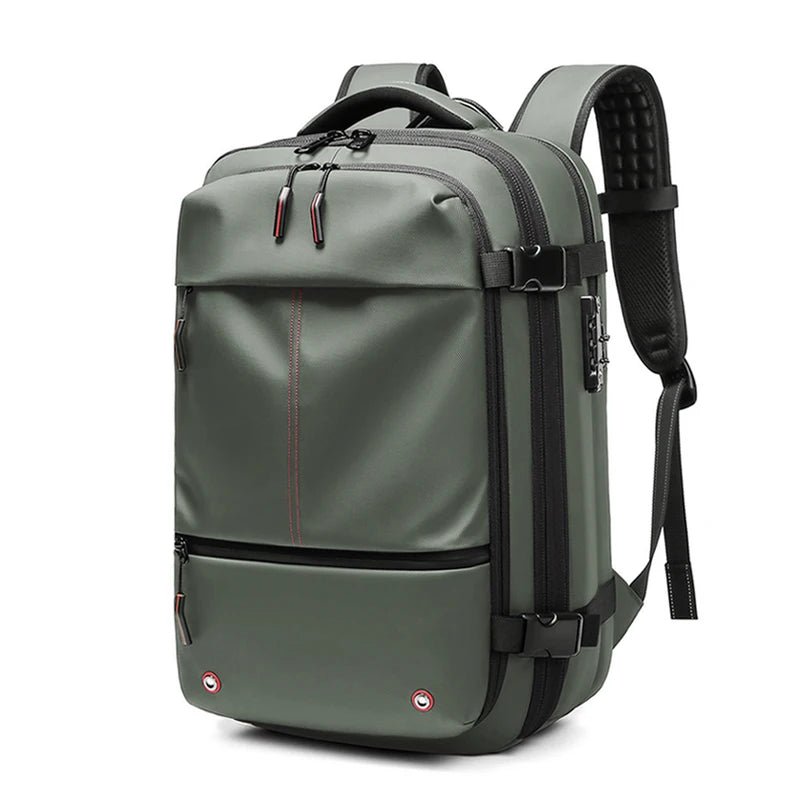 Pure Elegance | 17 Inch Laptop Travel Backpack | Vacuum Compression & Anti-Theft army green-NO Pumps