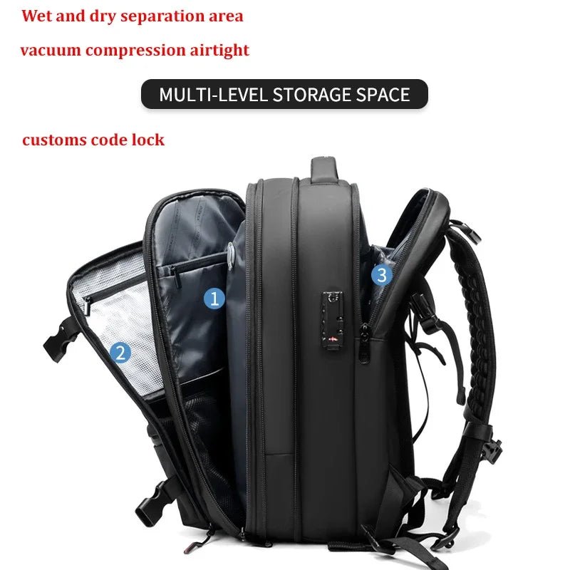 Pure Elegance | 17 Inch Laptop Travel Backpack | Vacuum Compression & Anti-Theft