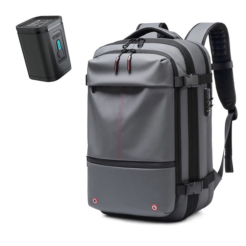 Pure Elegance | 17 Inch Laptop Travel Backpack | Vacuum Compression & Anti-Theft grey-Pumps