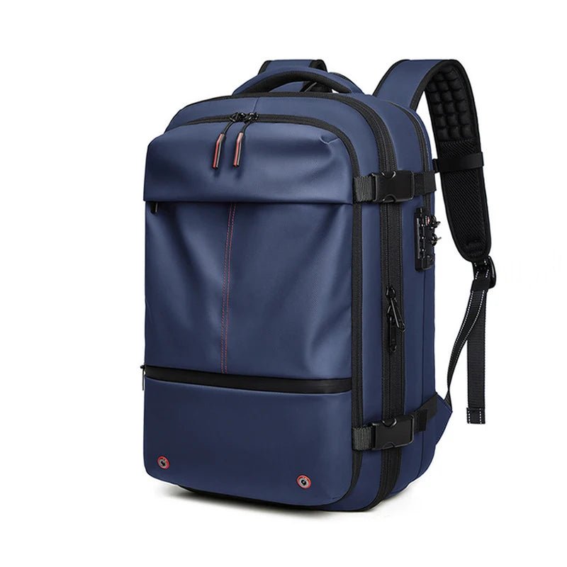 Pure Elegance | 17 Inch Laptop Travel Backpack | Vacuum Compression & Anti-Theft blue-NO Pumps