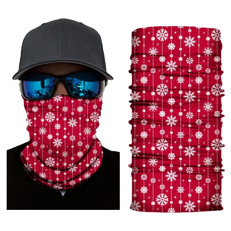 Pure Elegance | 3D Printed Christmas Turban Face Neck Warmer Seamless Scarf Bandana Outdoor Sport Sun Protection Ski Mask Santa Claus Tree D2-93