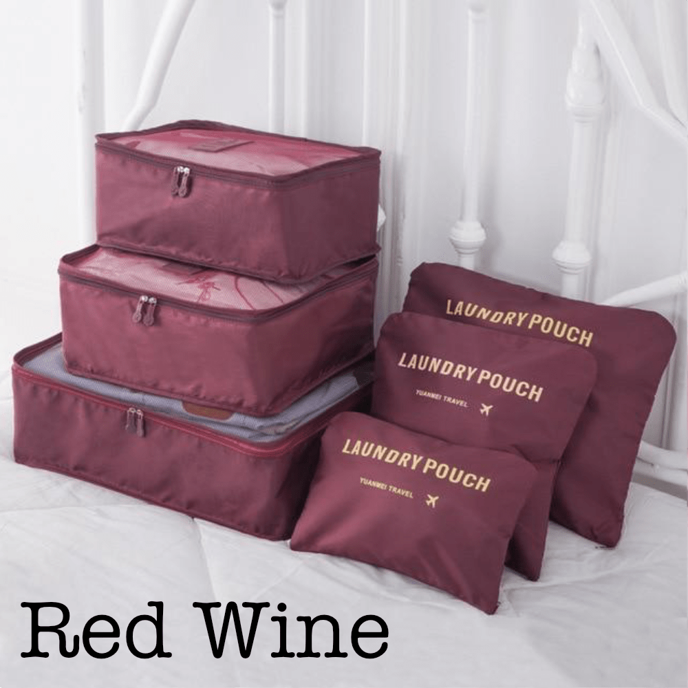 Pure Elegance | 6 Piece Travel Organizer Red Wine