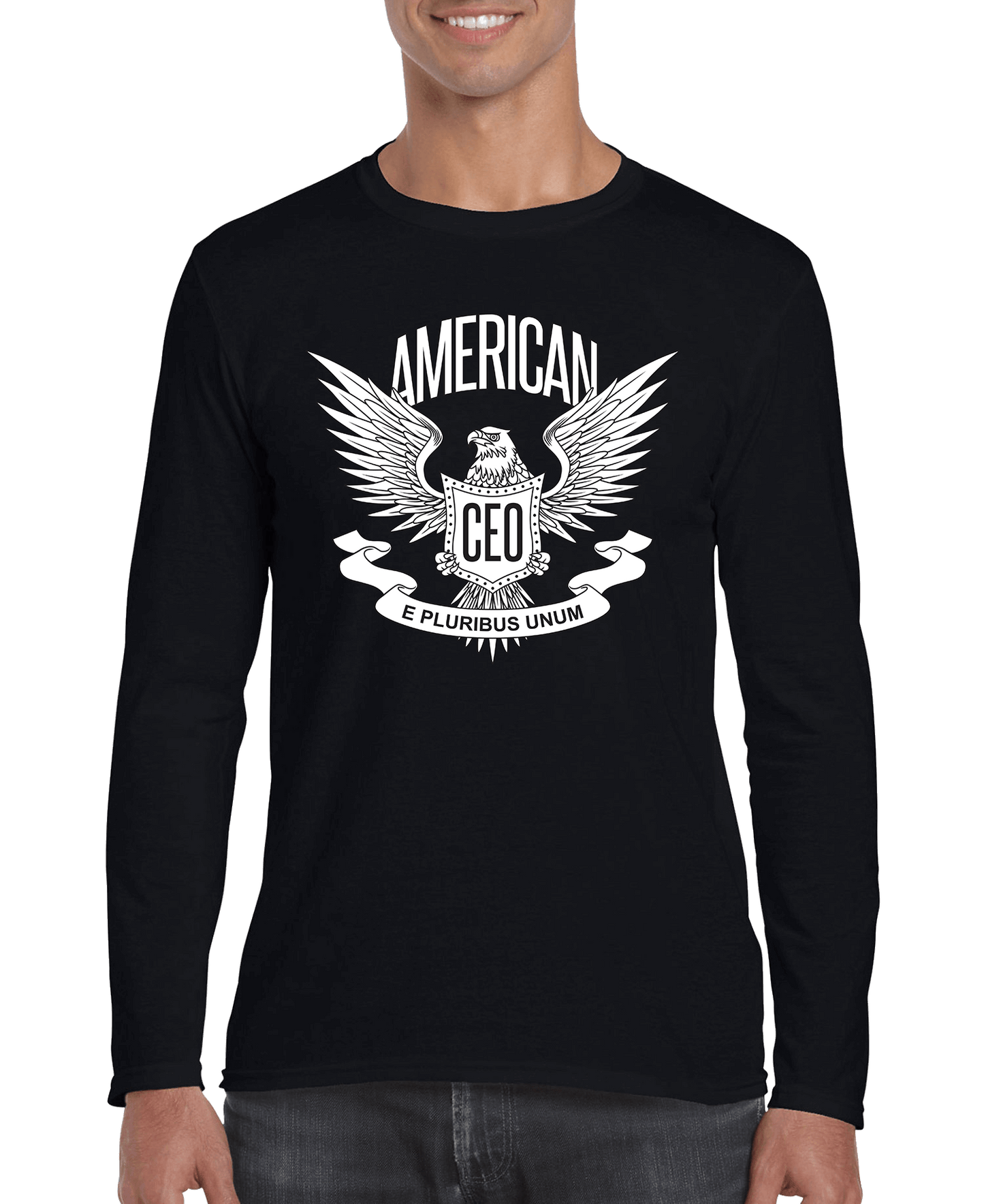 Pure Elegance | American CEO Patriotic Eagle Men's Long Sleeve Shirt