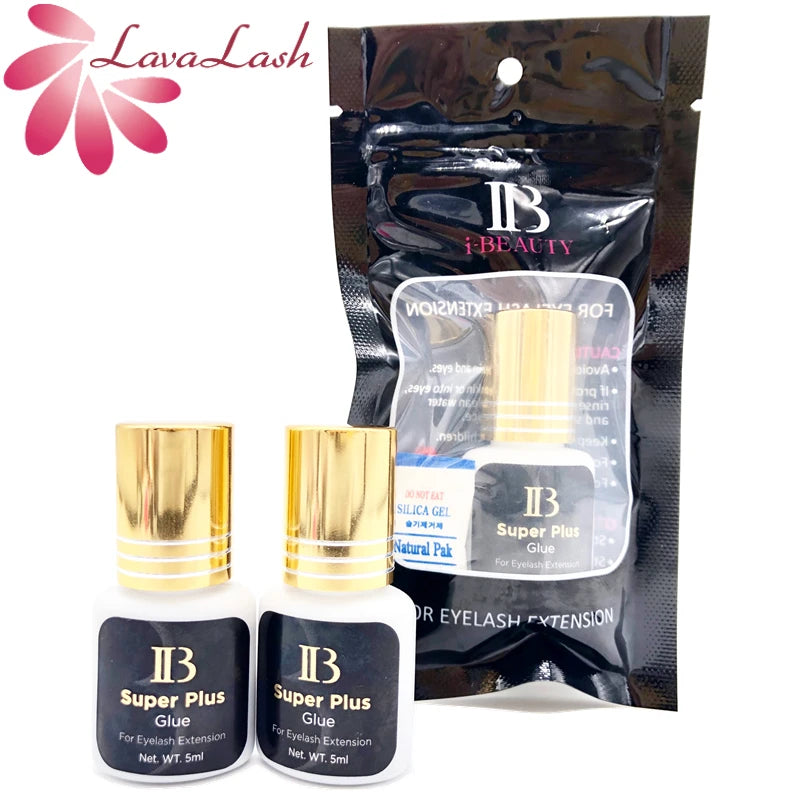Pure Elegance | 5ml IB Super Plus Glue for Eyelash Extensions IBeauty Gold Cap Black Glue Original Korea Fast Drying Adhesive Makeup Tools Shop
