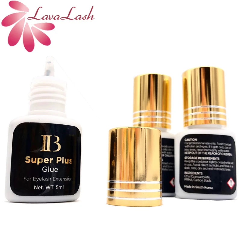 Pure Elegance | 5ml IB Super Plus Glue for Eyelash Extensions IBeauty Gold Cap Black Glue Original Korea Fast Drying Adhesive Makeup Tools Shop