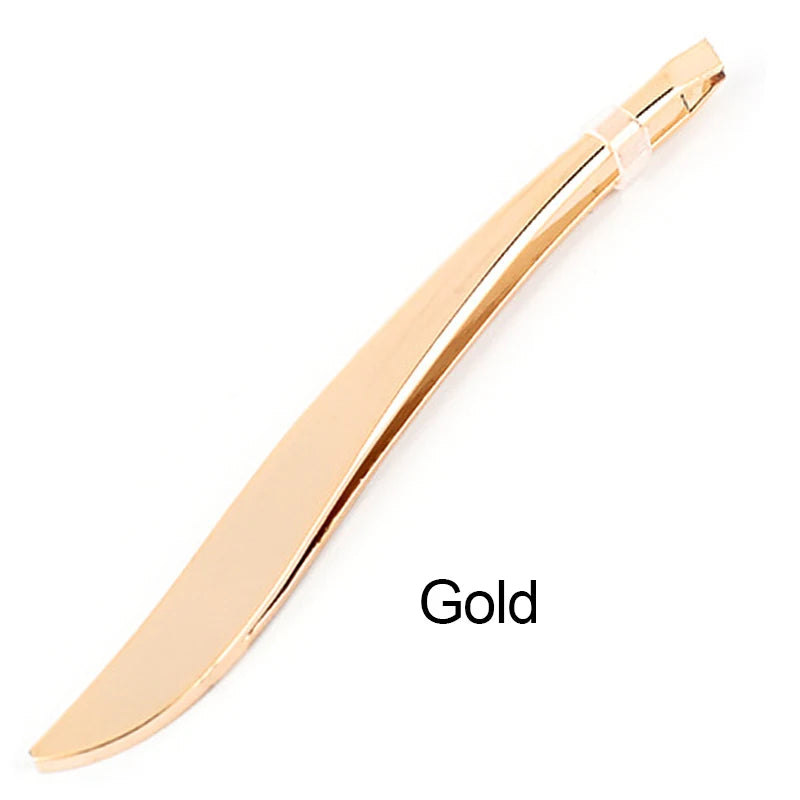 Pure Elegance | OKAYLASH Professional Eyebrow Tweezers Stainless Steel Gold Lash Clamps Colorful Hair Removal Tweezers Metal Beauty Makeup Tools