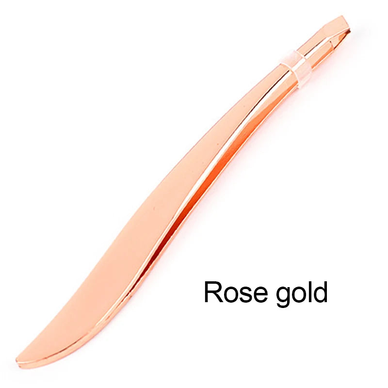 Pure Elegance | OKAYLASH Professional Eyebrow Tweezers Stainless Steel Gold Lash Clamps Colorful Hair Removal Tweezers Metal Beauty Makeup Tools Rose gold