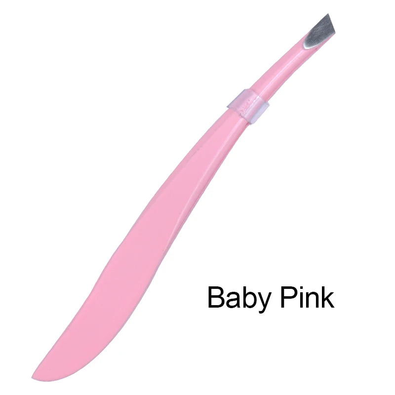 Pure Elegance | OKAYLASH Professional Eyebrow Tweezers Stainless Steel Gold Lash Clamps Colorful Hair Removal Tweezers Metal Beauty Makeup Tools Baby pink