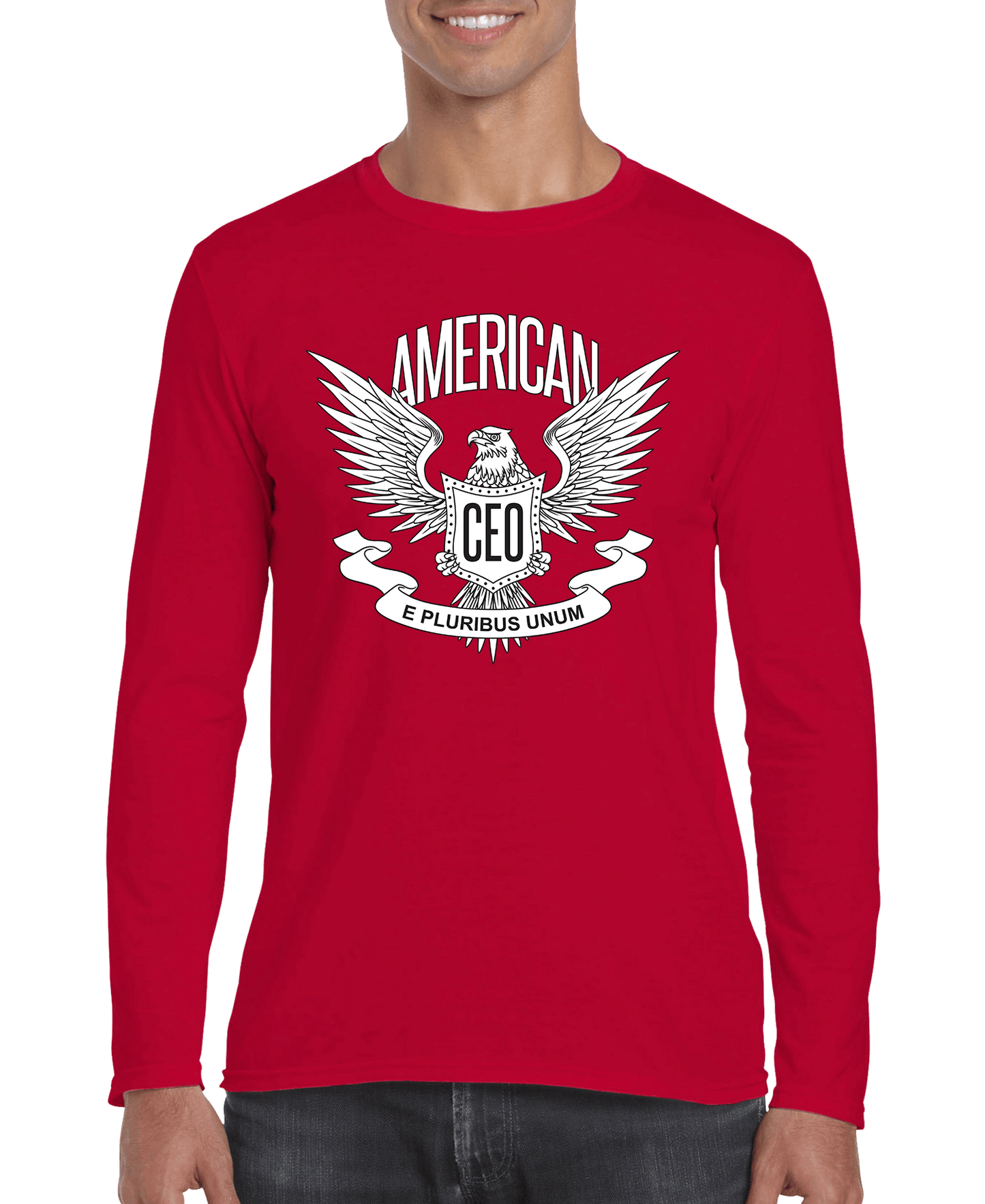 Pure Elegance | American CEO Patriotic Eagle Men's Long Sleeve Shirt