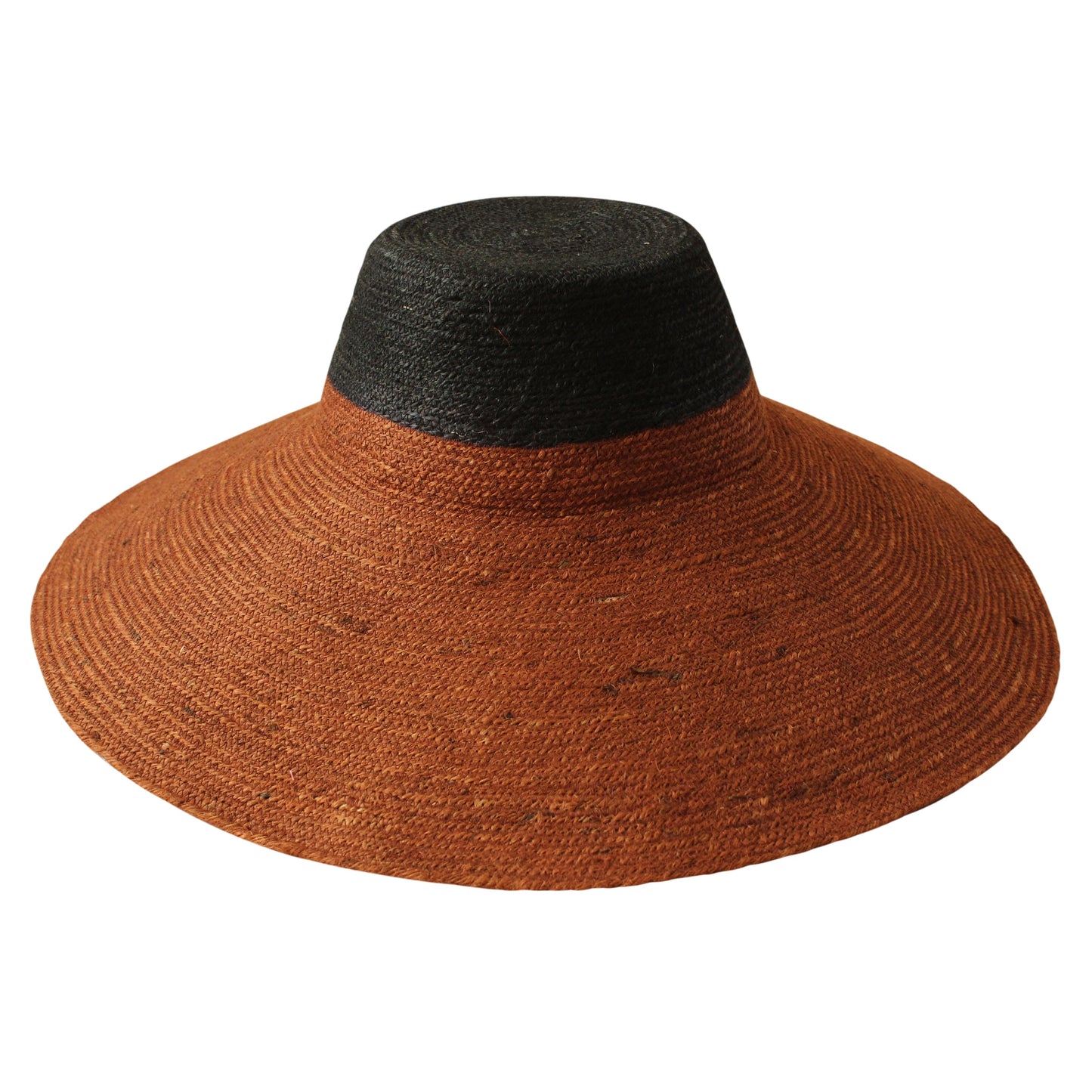 Pure Elegance | RIRI DUO Jute Handwoven Straw Hat in Burnt Sienna & Black