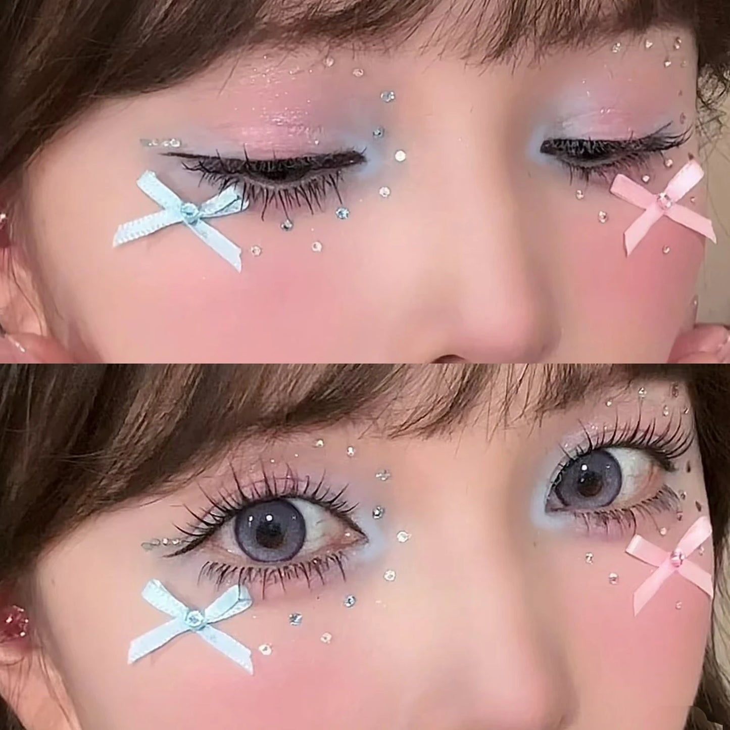 Pure Elegance | Sweet Face Jewelry Decoration 3D Bow Love Crystal Butterfly Diamond Facial Make Up DIY Rhinestone Glitter Temporary Tattoos