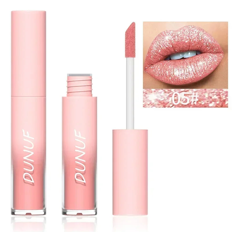 Pure Elegance | Waterproof Diamond Shimmer Glitter Lip Gloss 18 Colors Matte Glitter Liquid Lipstick Diamond Pearl Colour Lip Gloss Sexy Make Up 05