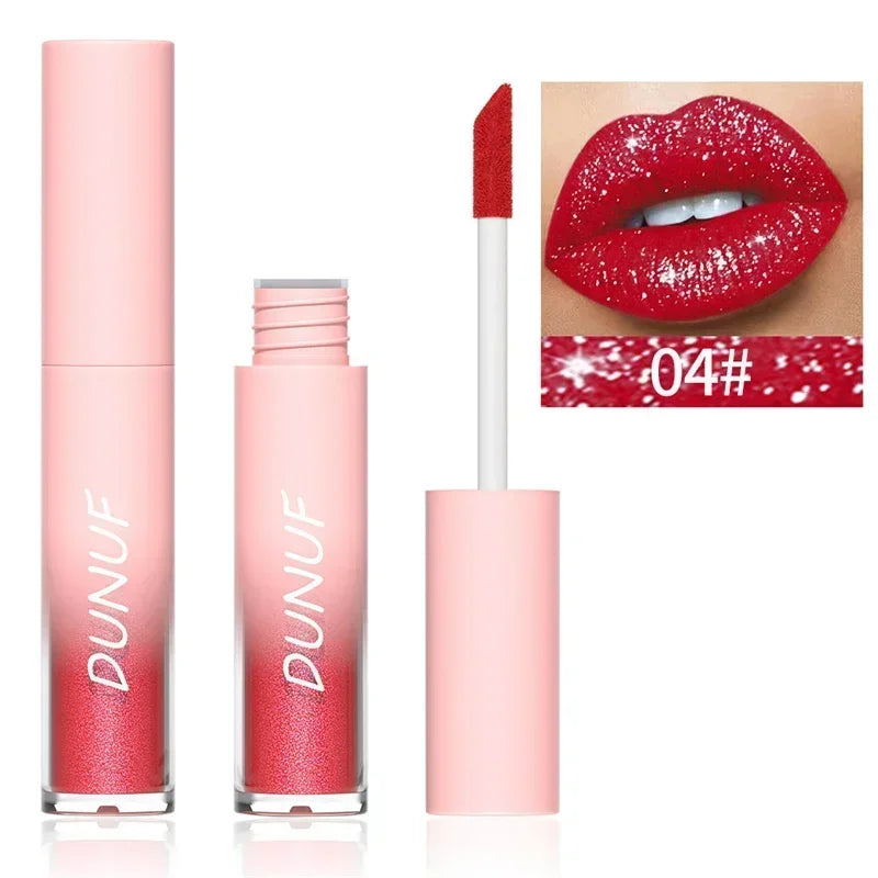 Pure Elegance | Waterproof Diamond Shimmer Glitter Lip Gloss 18 Colors Matte Glitter Liquid Lipstick Diamond Pearl Colour Lip Gloss Sexy Make Up 04