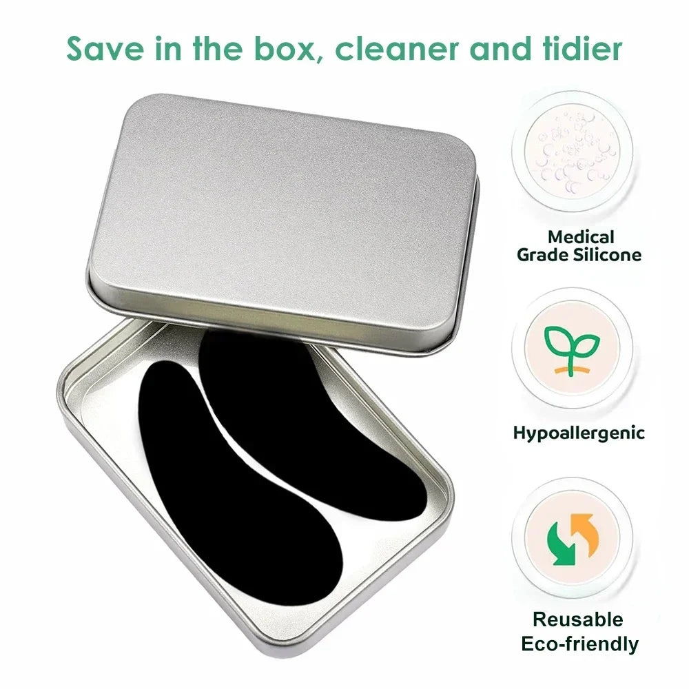 Pure Elegance | 3 Pairs Reusable Silicone Eye Pads with box Stripe Lash Lift Eyelash Extension Hydrogel Patches Under Eye Gel Patch Makeup Tools
