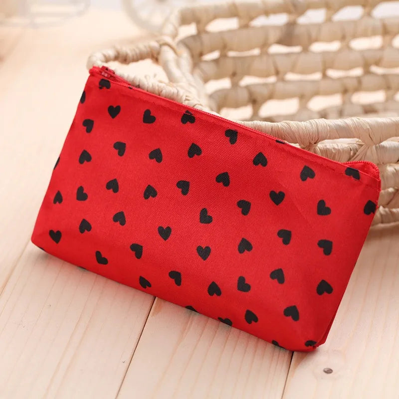 Pure Elegance | 1Pcs 18.5*11cm Hot Mini Heart Makeup Bag Women Portable Lipsticks Cosmetic Storage Pouch Ins Clear Ctue Small Make Up Bag