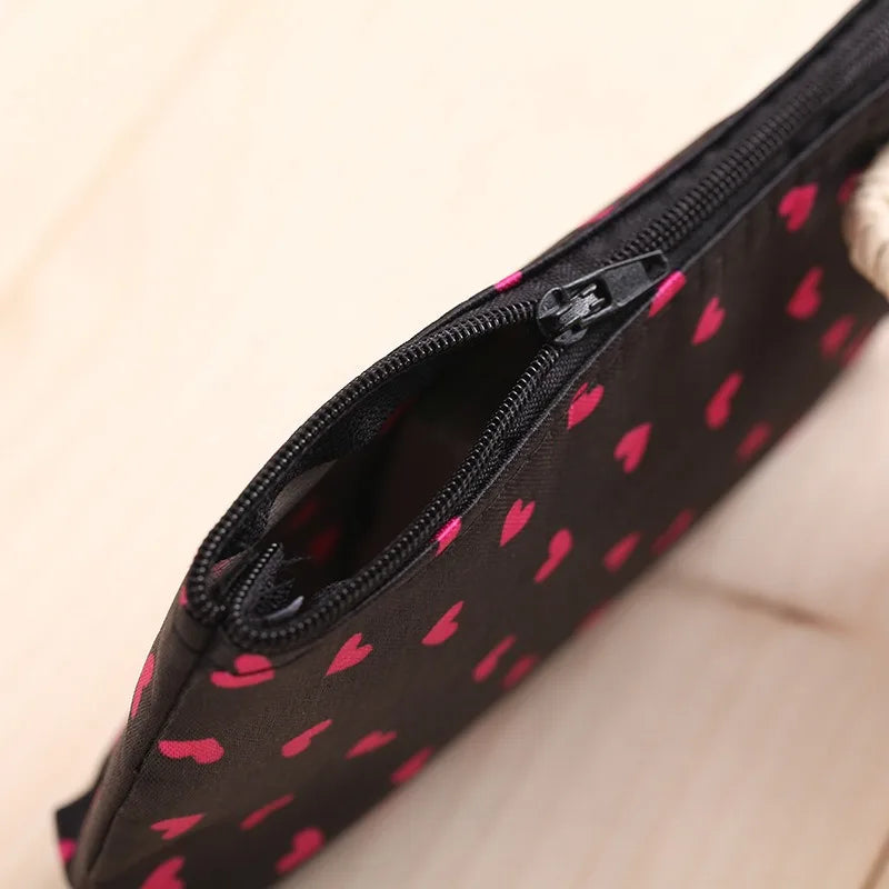 Pure Elegance | 1Pcs 18.5*11cm Hot Mini Heart Makeup Bag Women Portable Lipsticks Cosmetic Storage Pouch Ins Clear Ctue Small Make Up Bag