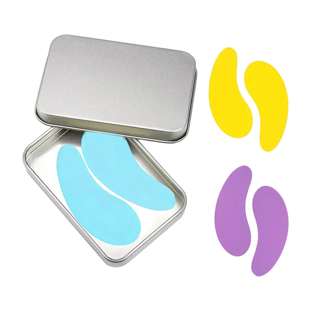 Pure Elegance | 3 Pairs Reusable Silicone Eye Pads with box Stripe Lash Lift Eyelash Extension Hydrogel Patches Under Eye Gel Patch Makeup Tools 3Pairs pad-Mixed I
