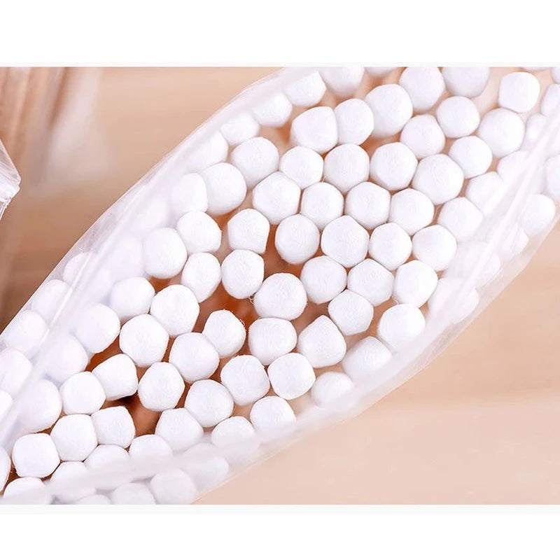 Pure Elegance | 500pcs Double Head Wood Cotton Swab Nose Ears Cleaning Women Makeup Tools Lipstik Cotton Buds Tip Sticks Bastoncillos Oidos