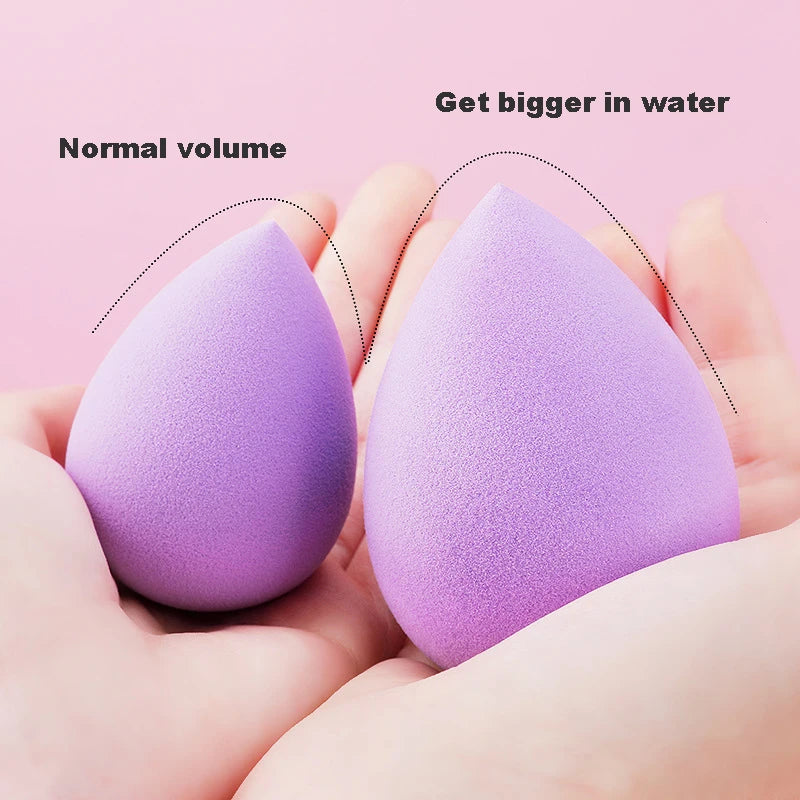 Pure Elegance | 4pcs Makeup Sponge Powder Puff Dry and Wet Combined Beauty Cosmetic Ball Foundation Powder Puff Bevel Cut Make Up Sponge Tools