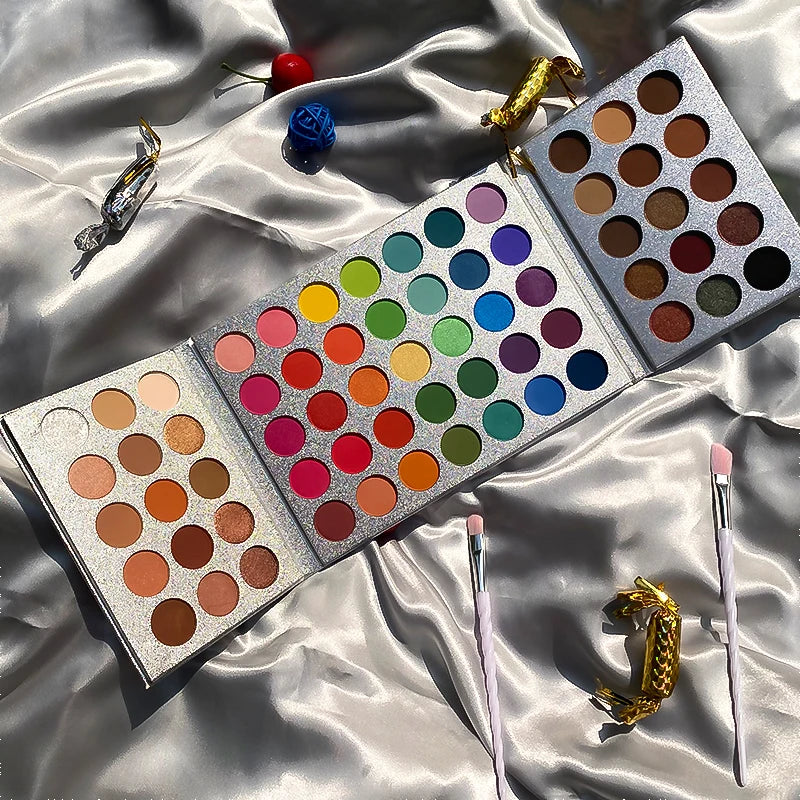 Pure Elegance | 65-Color Eyeshadow Palette Makeup-High Pigmented Eye make up Tool Matte Glitter Finishes for Festival Christmas Cosmetics makeup