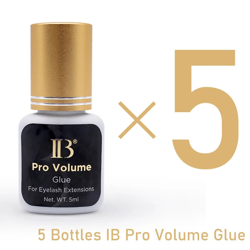 Pure Elegance | IBeauty Eyelash Extension Cola Pro Volume Glue 1S Dry Long Lasting 7Weeks Korea Original Adhesive Supplies 5ml Makeup Tools 5 Bottles