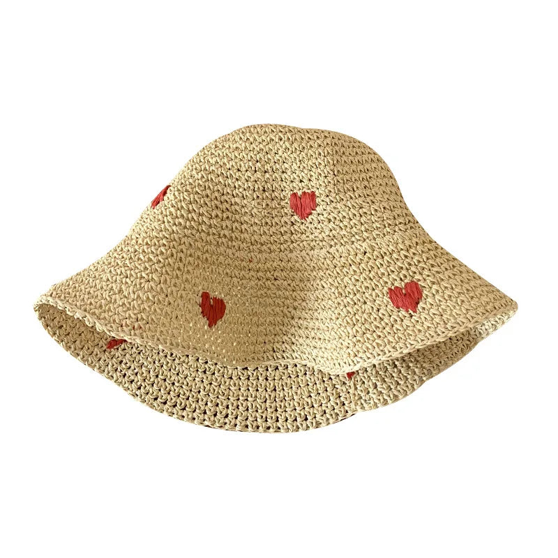 Pure Elegance | New Summer Straw Hat Women Breathable Sun Shading Straw Hat Seaside Vacation Foldable Sun Protection Fisherman Hat