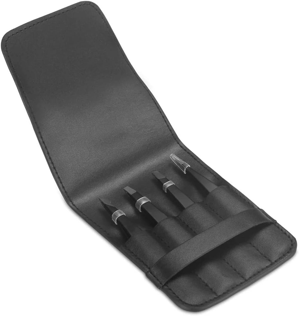Pure Elegance | 4PCS Tweezers Set Professional Makeup Tools Stainless Steel Tweezers for Eyebrows for Facial Hair and Ingrown Hair Removal