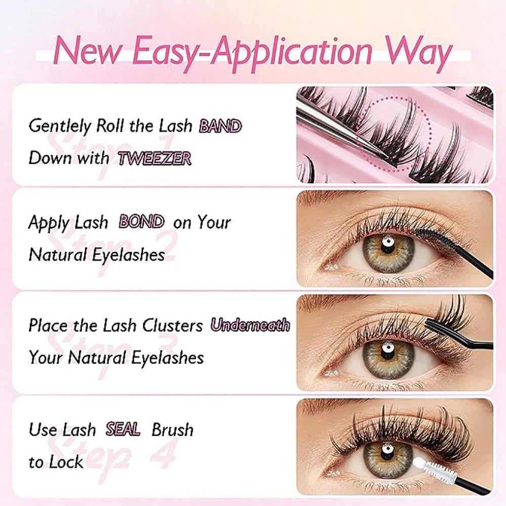Pure Elegance | ADIYA Segmented False Eyelash Extension DIY Natural Cluster Lash Makeup Tools Soft Easy to Operate Eyelashes Free Shipping