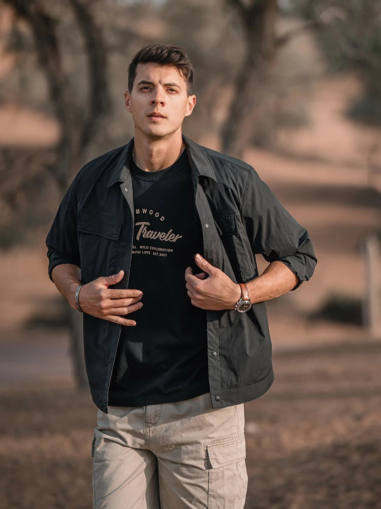 Pure Elegance | SIMWOOD 2025 Summer New Sun Protection Light Weight Shirts Men UPF 100+ UV Fishing Shirts for Travel Safari Camping Hiking