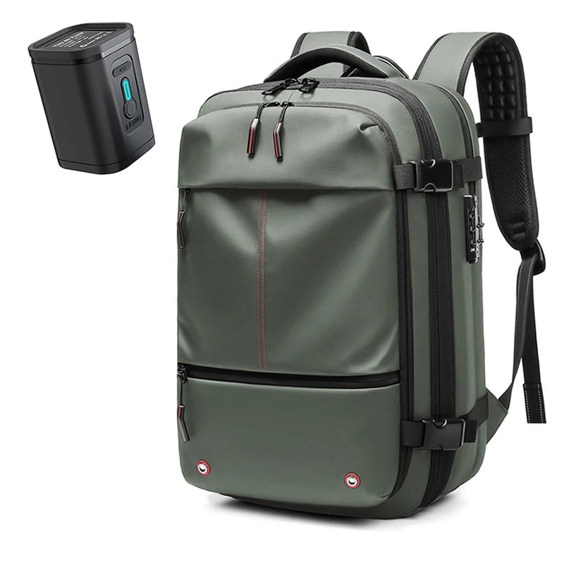 Pure Elegance | 17 Inch Laptop Travel Backpack | Vacuum Compression & Anti-Theft army green-Pumps