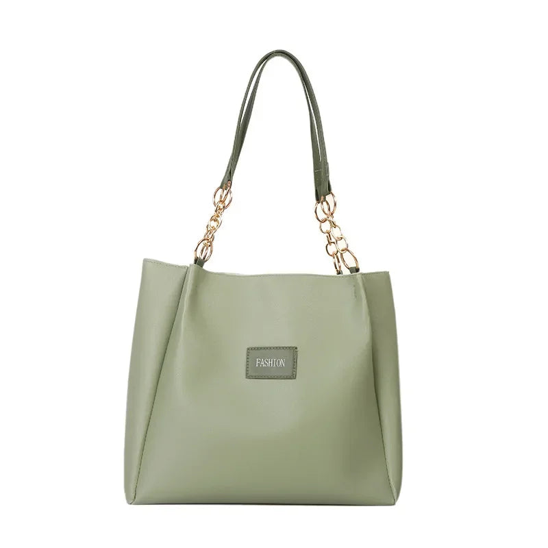 Pure Elegance | 1PC Atmospheric Commuting Fashion Popular Handbag Summer Trend New Student Make-up Class Bag Simple Casual Shoulder Tote Bag Green