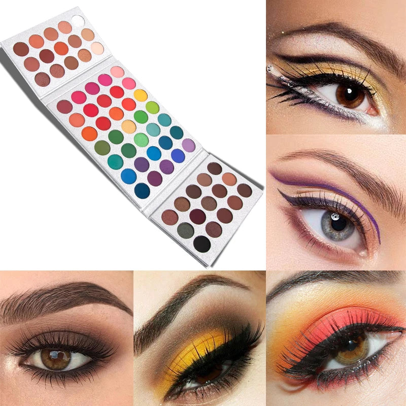 Pure Elegance | 65-Color Eyeshadow Palette Makeup-High Pigmented Eye make up Tool Matte Glitter Finishes for Festival Christmas Cosmetics makeup