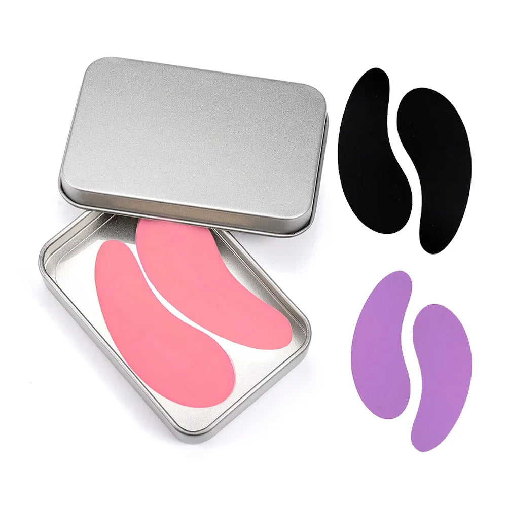 Pure Elegance | 3 Pairs Reusable Silicone Eye Pads with box Stripe Lash Lift Eyelash Extension Hydrogel Patches Under Eye Gel Patch Makeup Tools 3Pairs pad-Mixed F