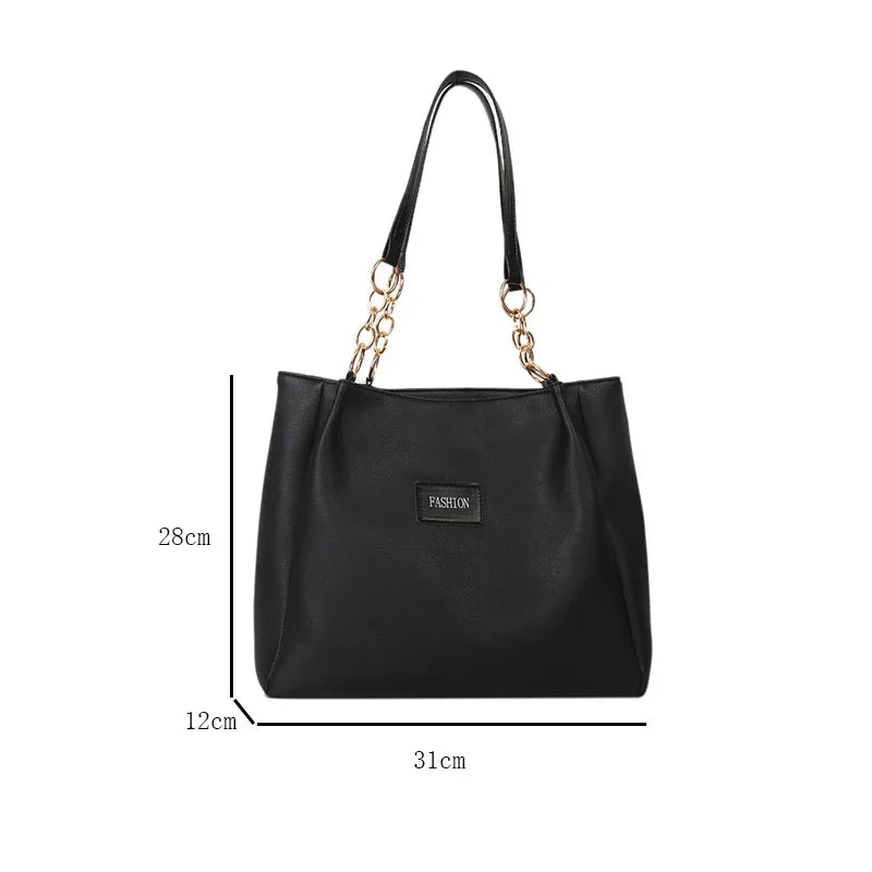 Pure Elegance | 1PC Atmospheric Commuting Fashion Popular Handbag Summer Trend New Student Make-up Class Bag Simple Casual Shoulder Tote Bag