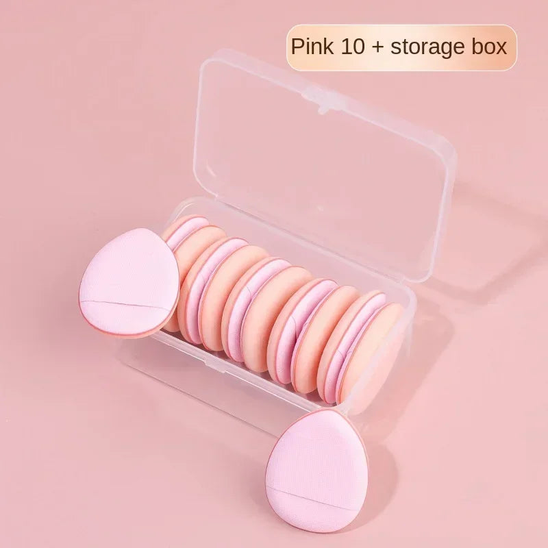 Pure Elegance | 10Pcs Mini Finger Puff Foundation Small Air Cushion Powder Sponge Face Concealer BB Cream Cosmetic Applicator Makeup Tools Pink