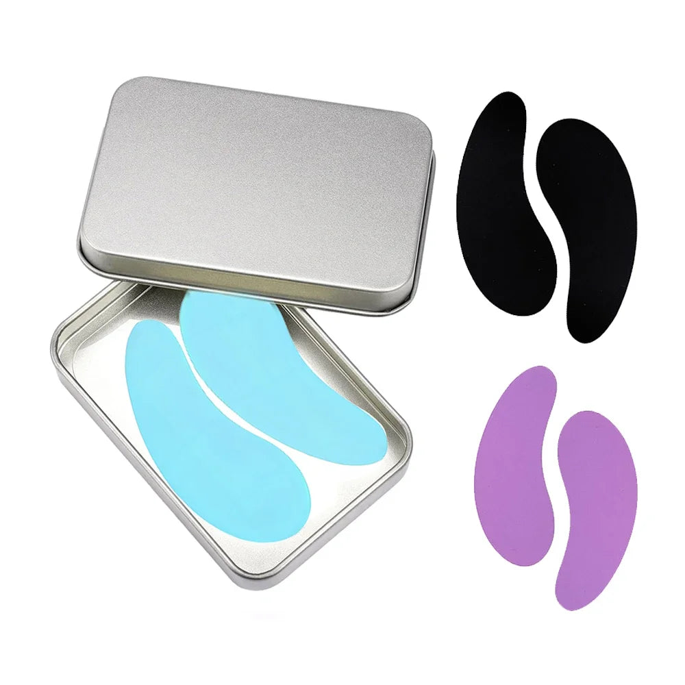 Pure Elegance | 3 Pairs Reusable Silicone Eye Pads with box Stripe Lash Lift Eyelash Extension Hydrogel Patches Under Eye Gel Patch Makeup Tools 3Pairs pad-Mixed G