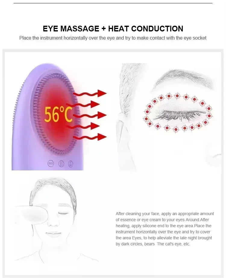 Pure Elegance | New Arrival Skin Cares Device Waterproofs Soft Silicones Facials Cleanings Brush Washings Massagers Electrics Face Cleanings