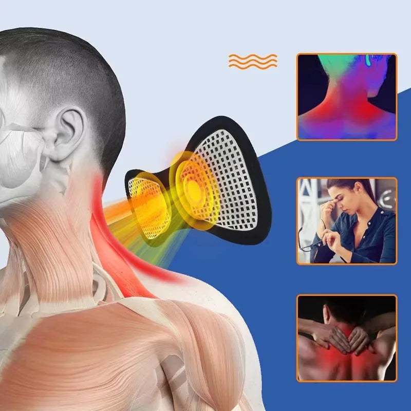 Pure Elegance | Intelligent Mini Electric Neck Massager Charging Portable Shoulder and Neck Neck Massage Patch with Multiple Adjustable Levels