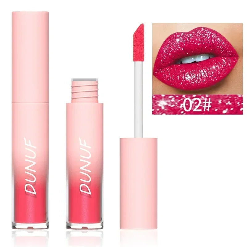 Pure Elegance | Waterproof Diamond Shimmer Glitter Lip Gloss 18 Colors Matte Glitter Liquid Lipstick Diamond Pearl Colour Lip Gloss Sexy Make Up 02
