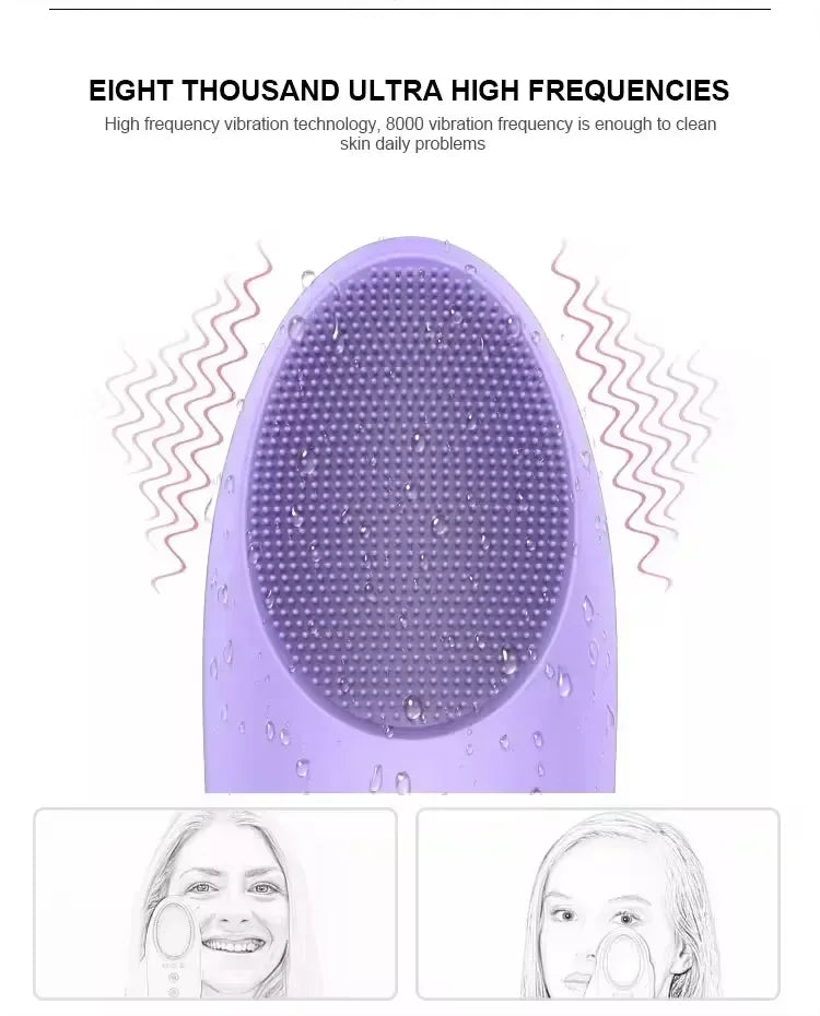 Pure Elegance | New Arrival Skin Cares Device Waterproofs Soft Silicones Facials Cleanings Brush Washings Massagers Electrics Face Cleanings