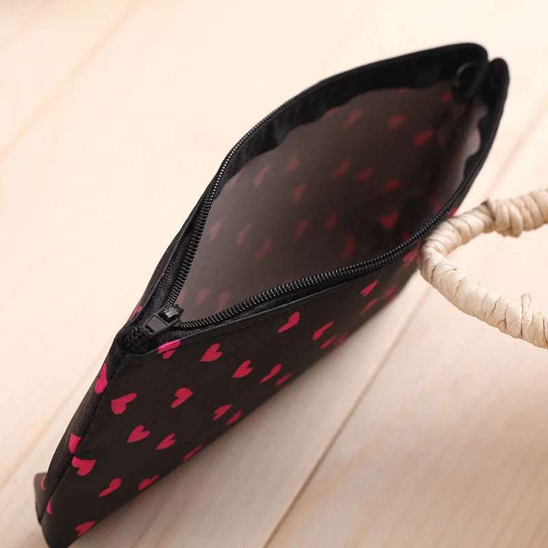 Pure Elegance | 1Pcs 18.5*11cm Hot Mini Heart Makeup Bag Women Portable Lipsticks Cosmetic Storage Pouch Ins Clear Ctue Small Make Up Bag