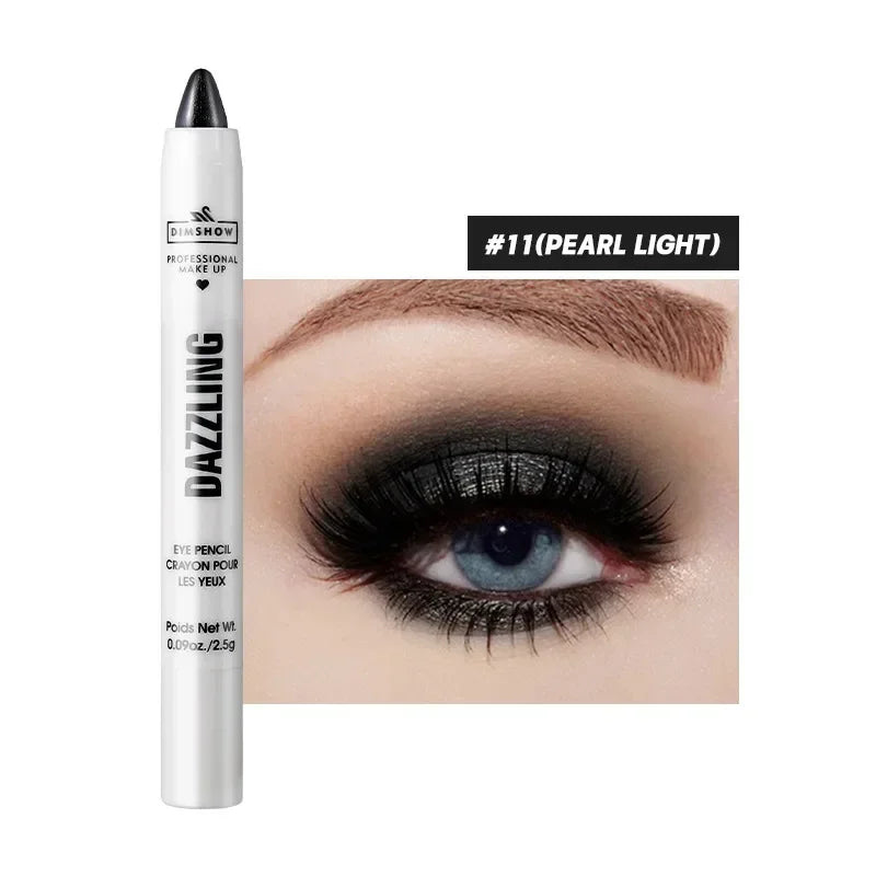 Pure Elegance | 12 Colors Pearlescent Eyeshadow Pencil Waterproof Long Lasting Glitter Shimmer Eye Shadow Pen Eyeliner Stick Eyes Makeup Tools 11