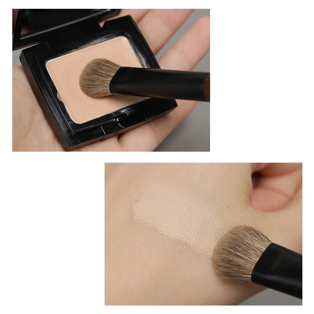 Pure Elegance | T105 Professional Handmade Makeup Brushes Natural Goat Hair Concealer Small Foundation Brush Ebony Wood Handle Make Up Brush