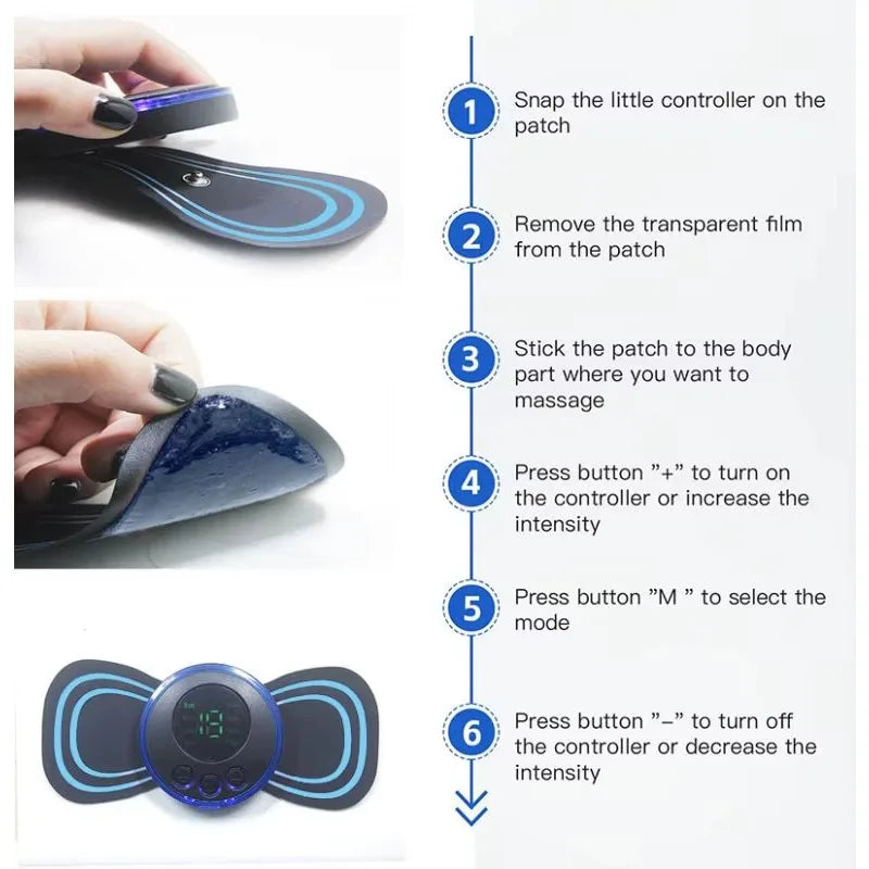 Pure Elegance | Intelligent Mini Electric Neck Massager Charging Portable Shoulder and Neck Neck Massage Patch with Multiple Adjustable Levels