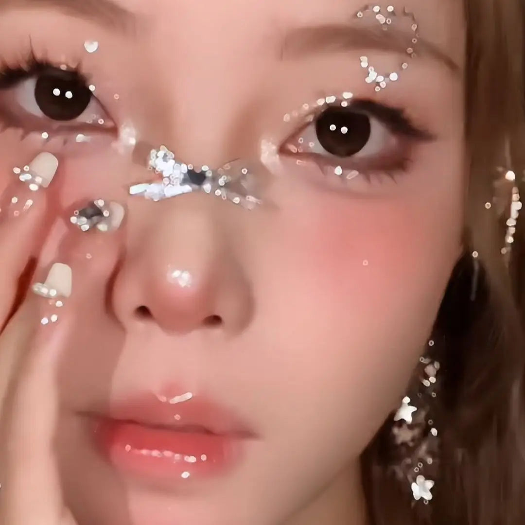 Pure Elegance | Sweet Face Jewelry Decoration 3D Bow Love Crystal Butterfly Diamond Facial Make Up DIY Rhinestone Glitter Temporary Tattoos
