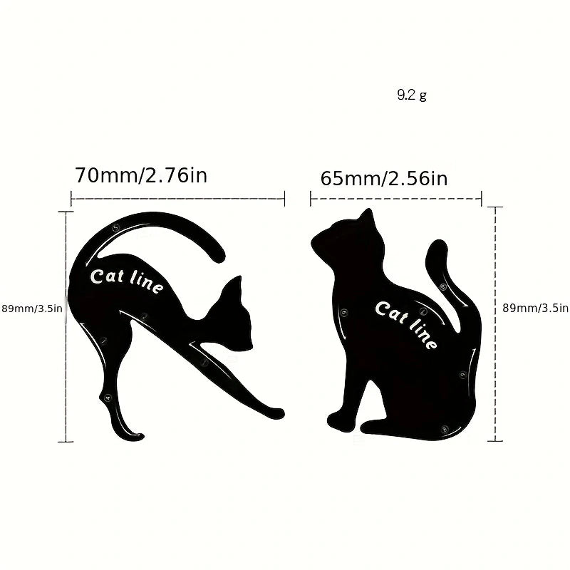 Pure Elegance | 2Pcs/set Easy To Make Up Eye Makeup Tool Eye Template Shaper Model Cat Line Stencils Eyeliner Card Cat Line Eyeliner Stencils