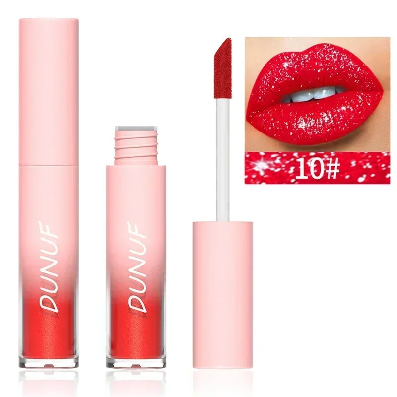Pure Elegance | Waterproof Diamond Shimmer Glitter Lip Gloss 18 Colors Matte Glitter Liquid Lipstick Diamond Pearl Colour Lip Gloss Sexy Make Up 10