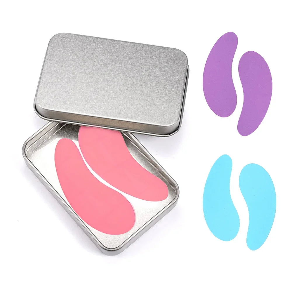 Pure Elegance | 3 Pairs Reusable Silicone Eye Pads with box Stripe Lash Lift Eyelash Extension Hydrogel Patches Under Eye Gel Patch Makeup Tools 3Pairs pad-Mixed A
