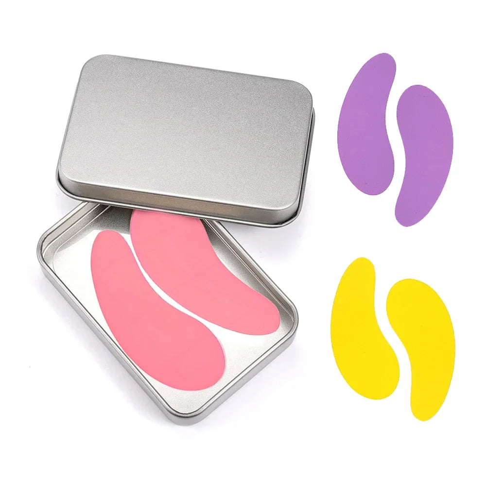 Pure Elegance | 3 Pairs Reusable Silicone Eye Pads with box Stripe Lash Lift Eyelash Extension Hydrogel Patches Under Eye Gel Patch Makeup Tools 3Pairs pad-Mixed C